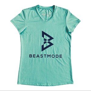 Womens Beastmode Marshawn Lynch Small TShirt Turquoise Blue Athletic